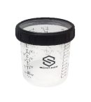 SCH-651P Стакан пластиковый многоразовый жесткий 650мл Schtaer-Premium с мерными делениями и запорным кольцом