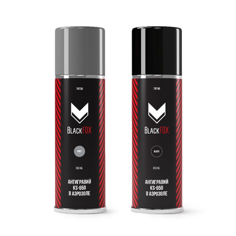79730 Антигравийное покрытие BlackFox СЕРОЕ ОКРАШИВАЕМОЕ KS-650ml аэрозоль