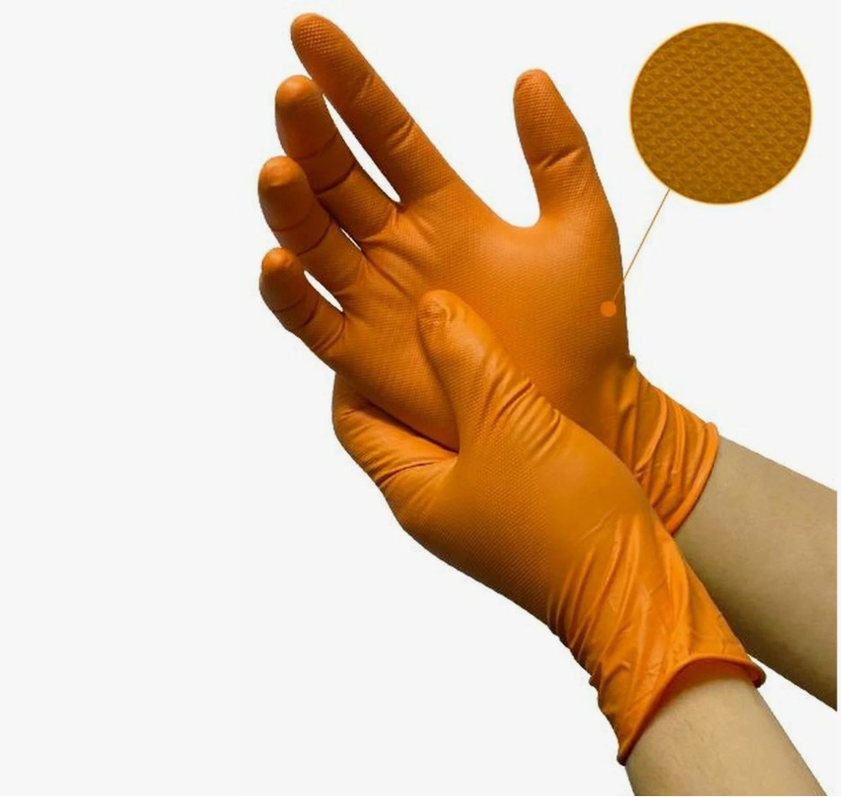 Перчатки нитриловые, FOXY-GLOVES Steel Grrip, оранжевыe, XL, (50 пар)
